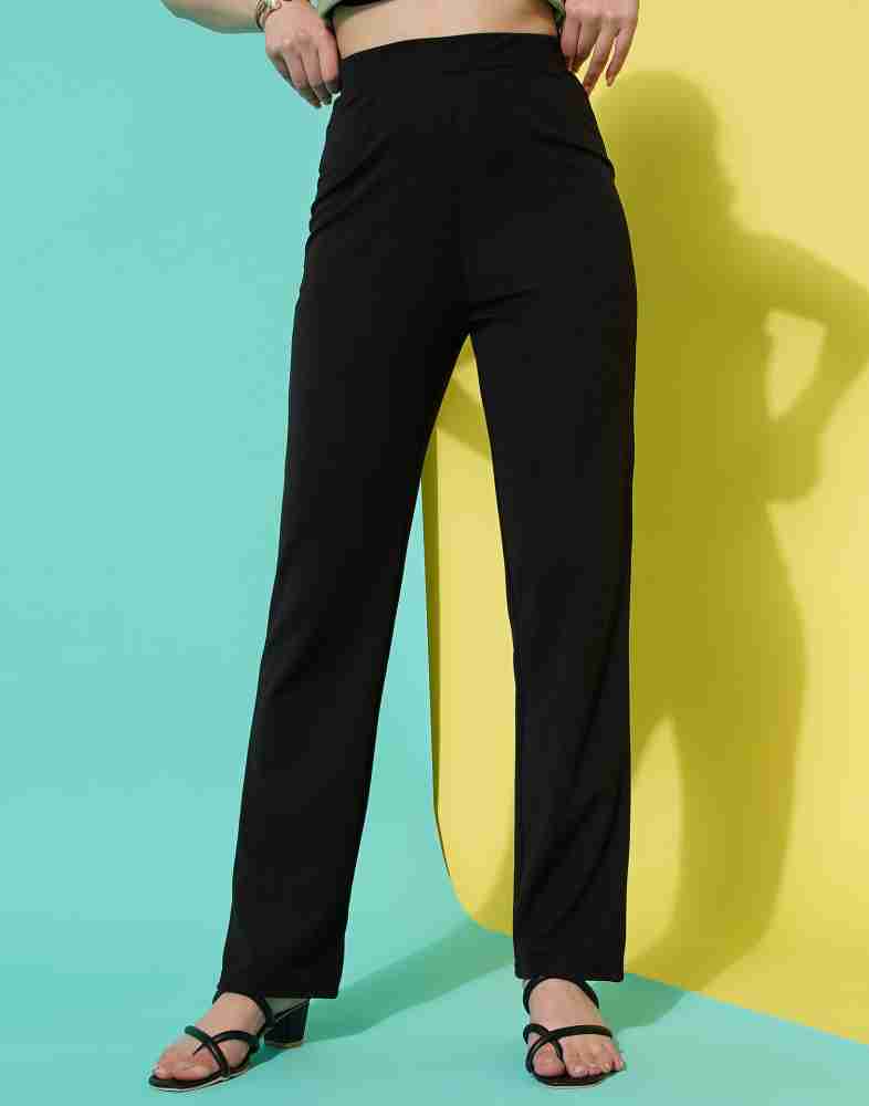 Shine N Show Regular Fit Women Black Trousers - Buy Shine N Show Regular  Fit Women Black Trousers Online at Best Prices in India