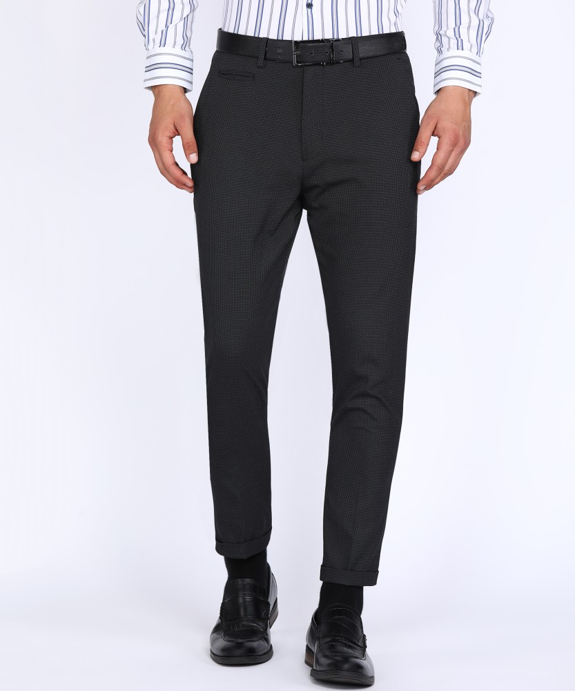 Buy Peter England Perform Black Slim Fit Trousers for Mens Online  Tata  CLiQ