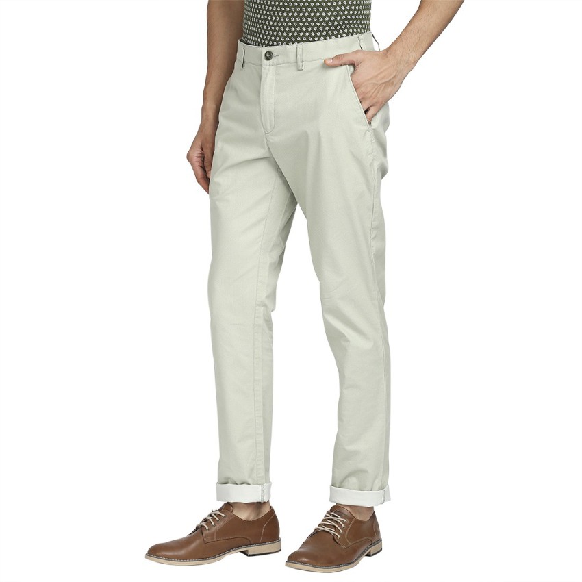 Buy COLOR PLUS Green Solid Cotton Tailored Fit Mens Trousers  Shoppers Stop