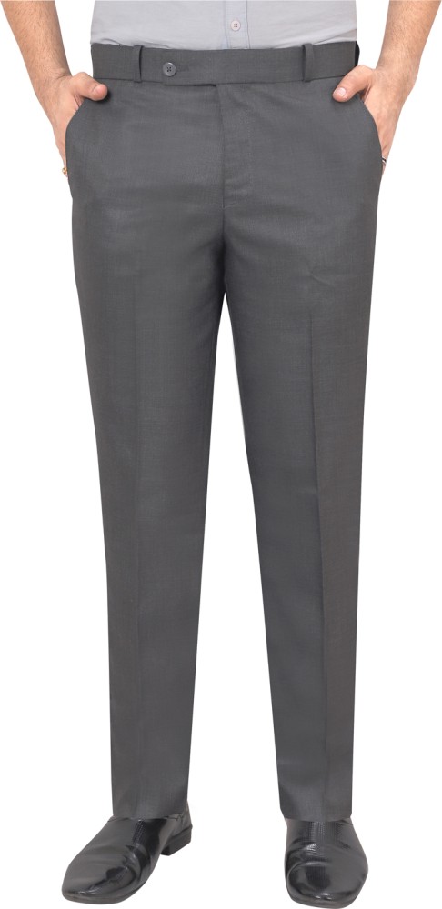 Tru Festivo Formal Slim Fit Men Grey Trousers - Buy Tru Festivo Formal Slim  Fit Men Grey Trousers Online at Best Prices in India