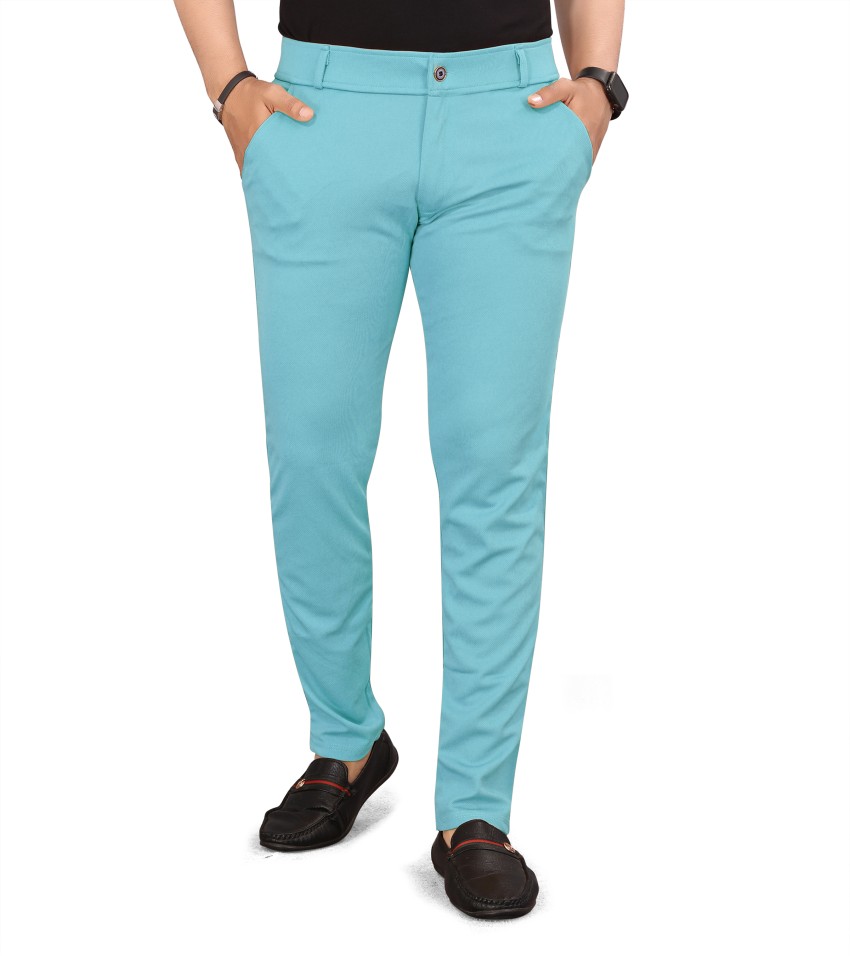 Vrajkunj Fashion Regular Fit Men Light Blue Trousers - Buy