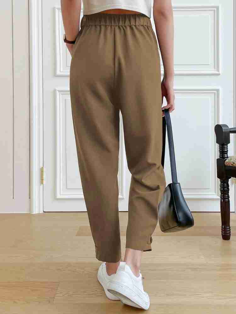 Buy Brown Trousers & Pants for Women by KOTTY Online