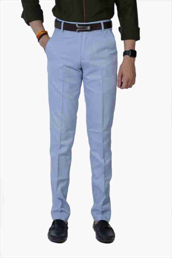 MANCREW Formal Pants for men - Formal Trousers Combo - Cream, Sky Blue