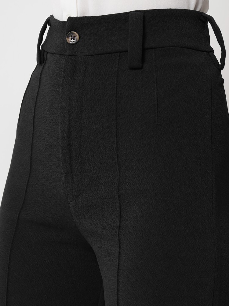 KARTIZO Regular Fit Women Black Trousers - Buy KARTIZO Regular Fit Women  Black Trousers Online at Best Prices in India