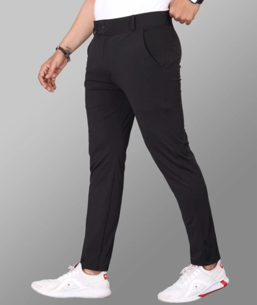 We Perfect Regular Fit Men Black Trousers - Buy We Perfect Regular