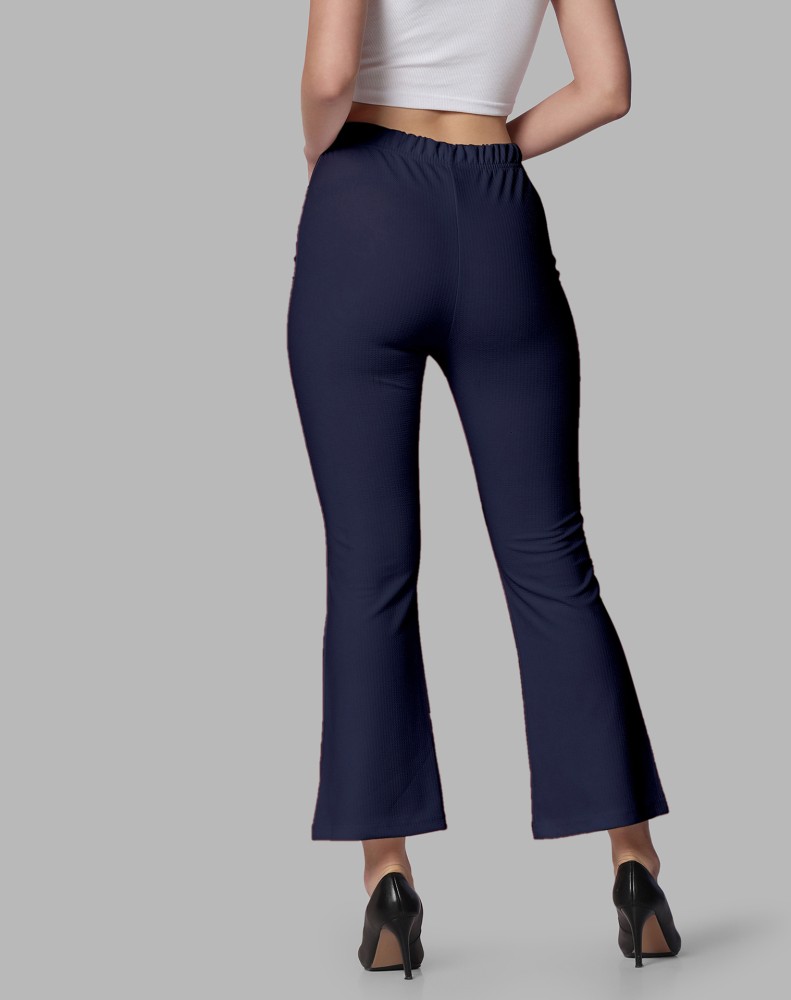 Selvia Women's Knitted Lycra Elastic Flared Trouser