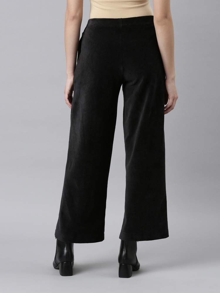 GO COLORS Relaxed Women Black Trousers Buy GO COLORS Relaxed