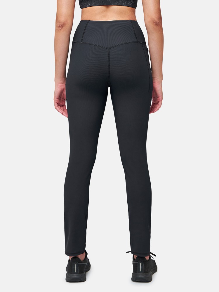 CULTSPORT Solid High Waist Straight Pants with Side Pocket