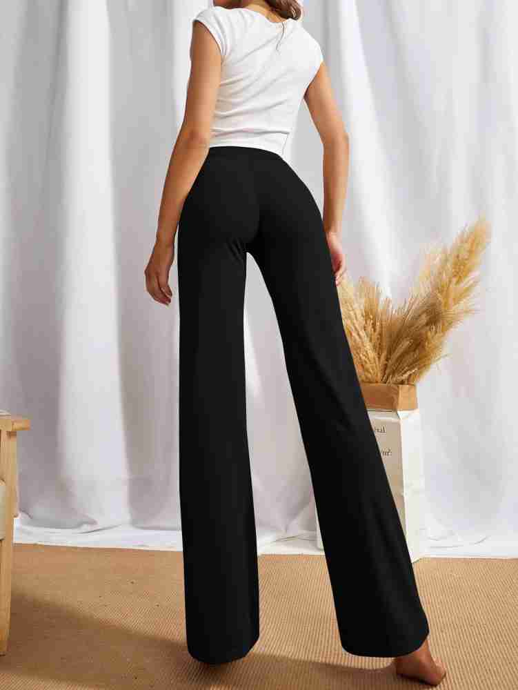 Panthi Fashion Flared Women Black Trousers - Buy Panthi Fashion Flared Women  Black Trousers Online at Best Prices in India