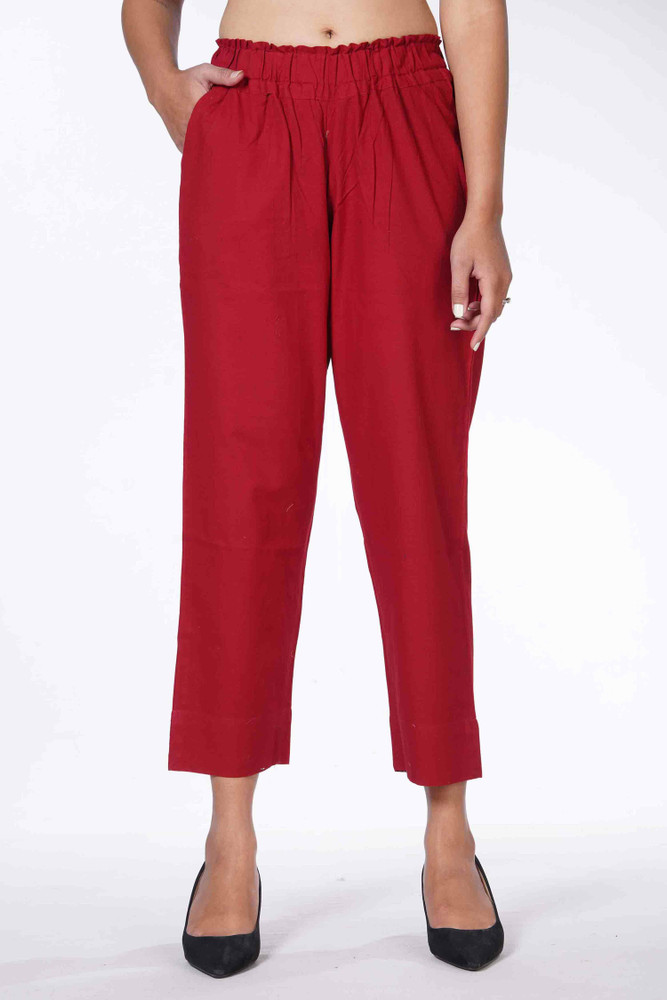 Aggregate 74+ red linen trousers womens best in.duhocakina