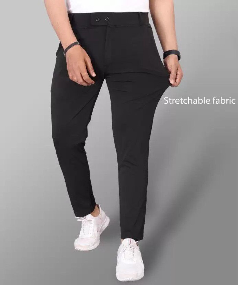 Riglozi 4 Way Plain Strachable Trouser for MenTrack PentRegular Fit  PentStretchable PentJean