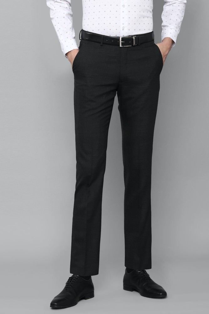 Luxure By Louis Philippe Grey Slim Fit Striped Trousers