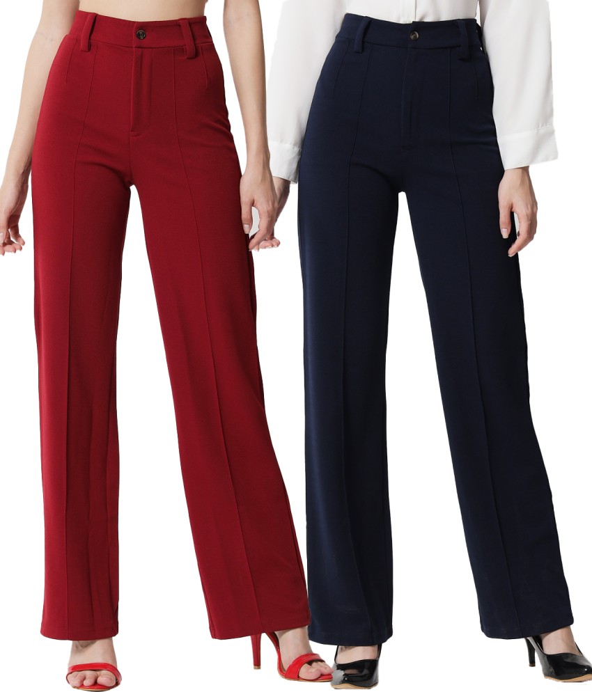 Buy BuyNewTrend Blue Carrera Full Length Women Formal Trousers and Pants  Online at Best Prices in India  JioMart