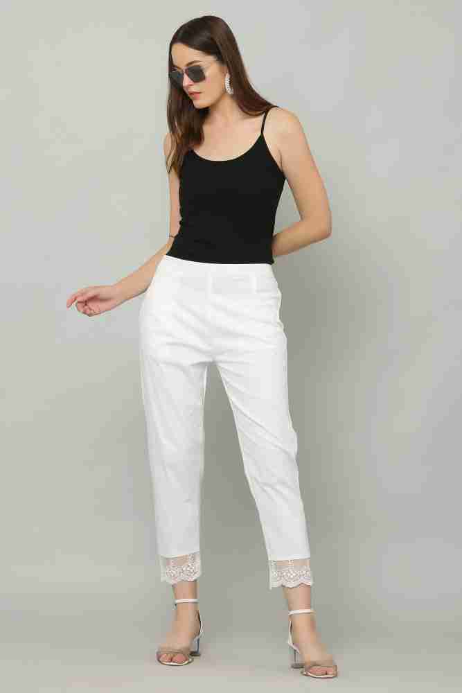 Sellingsea Regular Fit Women White Trousers - Buy Sellingsea Regular Fit Women  White Trousers Online at Best Prices in India