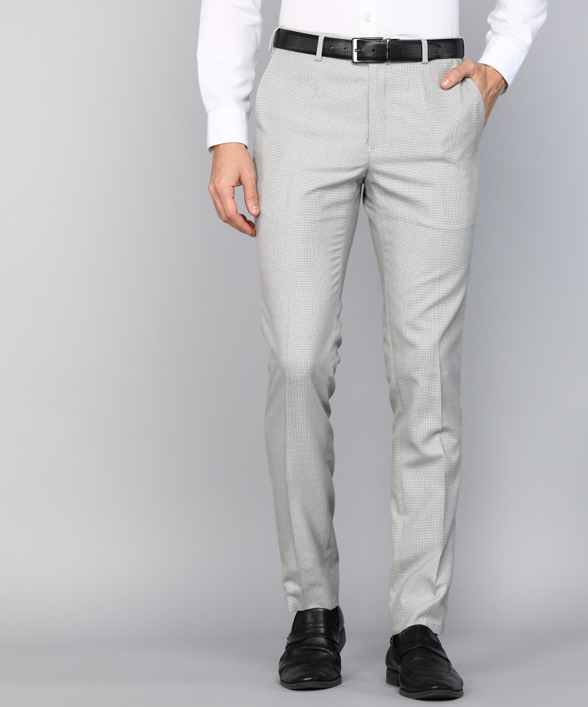 Buy RAYMOND Dark Blue Mens Slim Fit 4 Pocket Solid Formal Trousers   Shoppers Stop