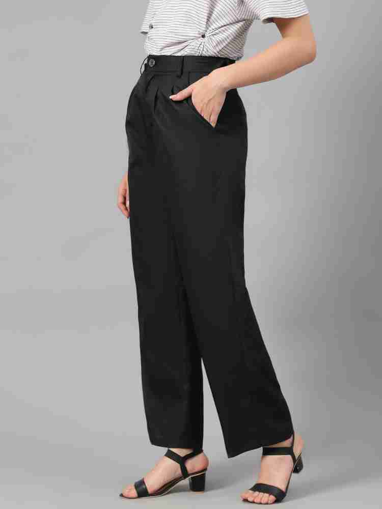 KILLAR LOOK Regular Fit Women Black Trousers - Buy KILLAR LOOK