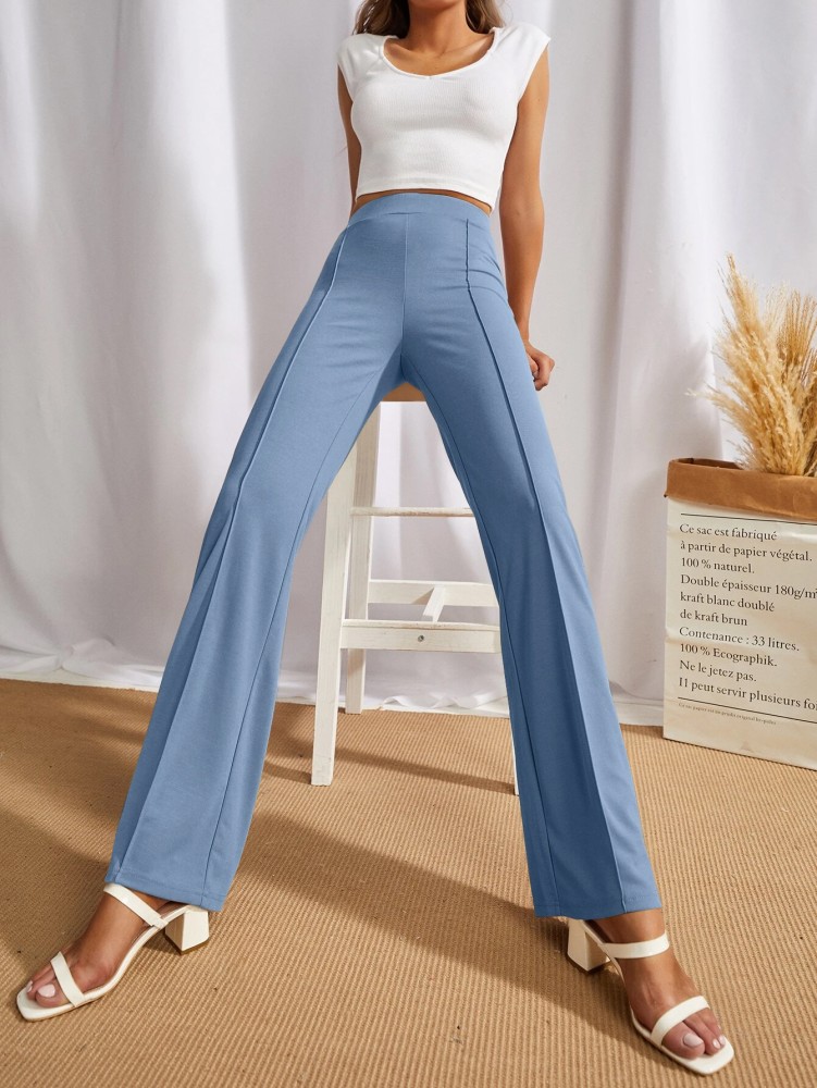 Buy Bani Women Navy Blue Solid Lycra Pant online