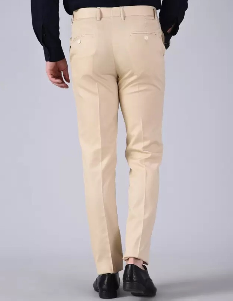 Regular Fit Men Cream Trousers Price in India  Buy Regular Fit Men Cream  Trousers online at Shopsyin