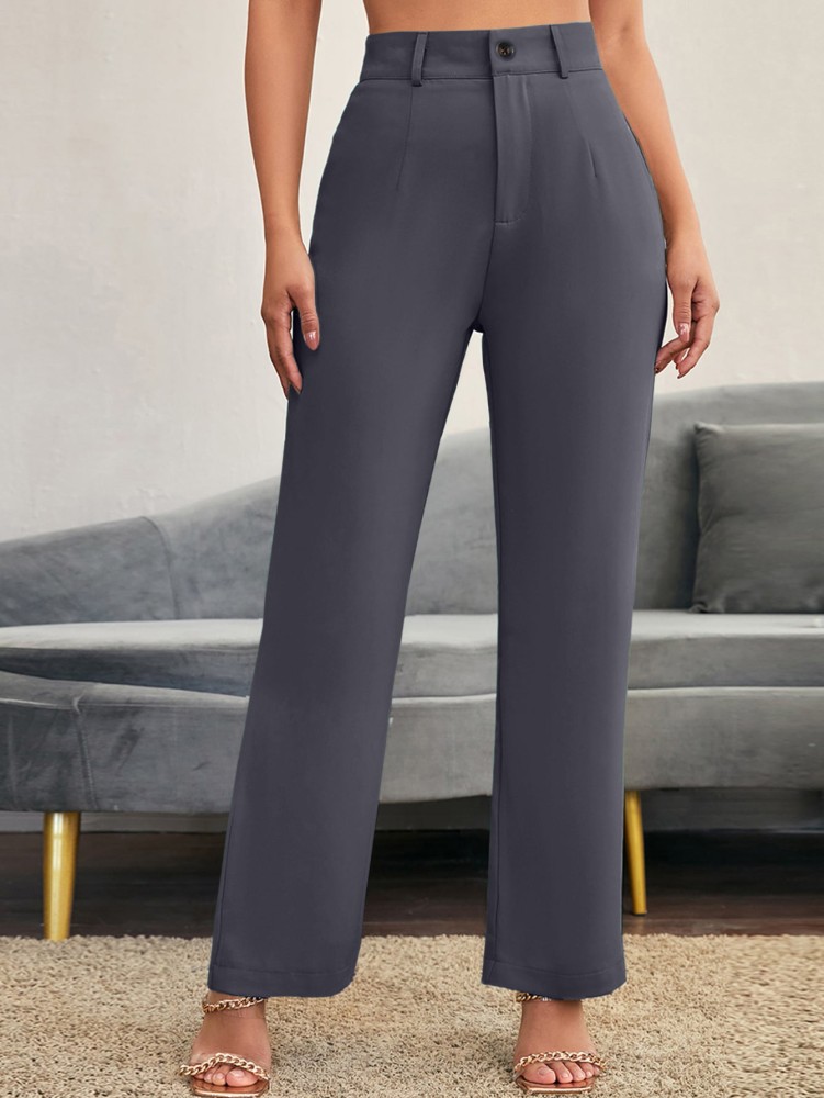 Buy FNOCKS Women Premium Cotton Wide Leg 4 Pocket CargosTrousers Grey at  Amazonin