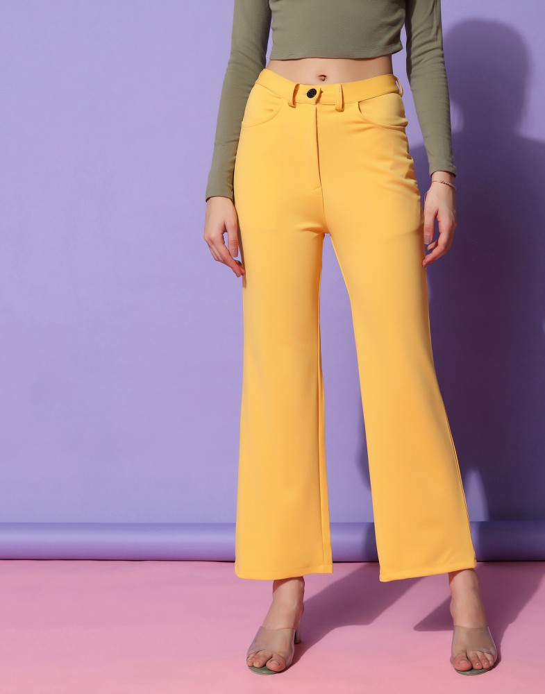Siril Regular Fit Women Yellow Trousers - Buy Siril Regular Fit Women  Yellow Trousers Online at Best Prices in India