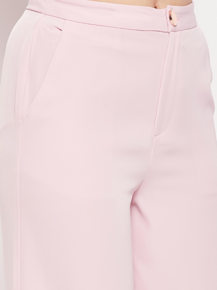 MADAME Regular Fit Women Pink Trousers - Buy MADAME Regular Fit