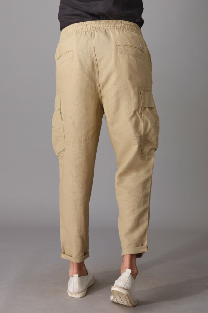 BEIGE LINEN PANT (RELAXED TAPERED FIT) – ROOKIES