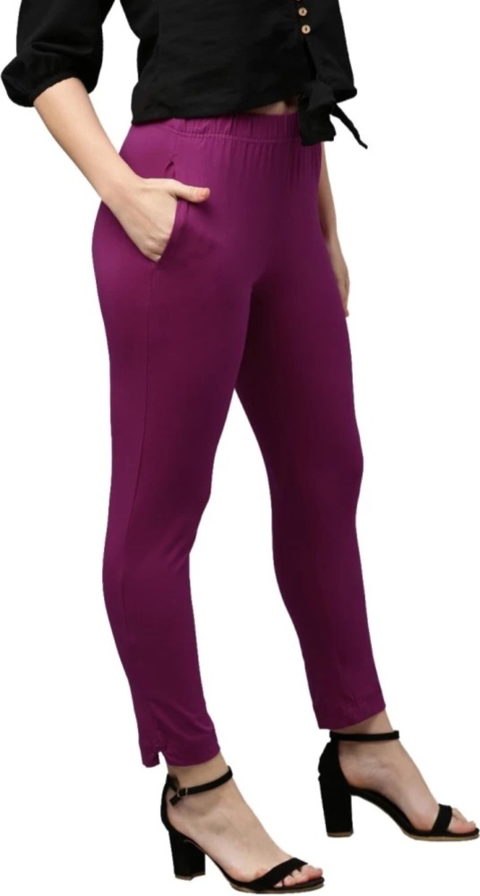LUX LYRA Slim Fit Women Purple Trousers  Buy LUX LYRA Slim Fit Women  Purple Trousers Online at Best Prices in India  Flipkartcom
