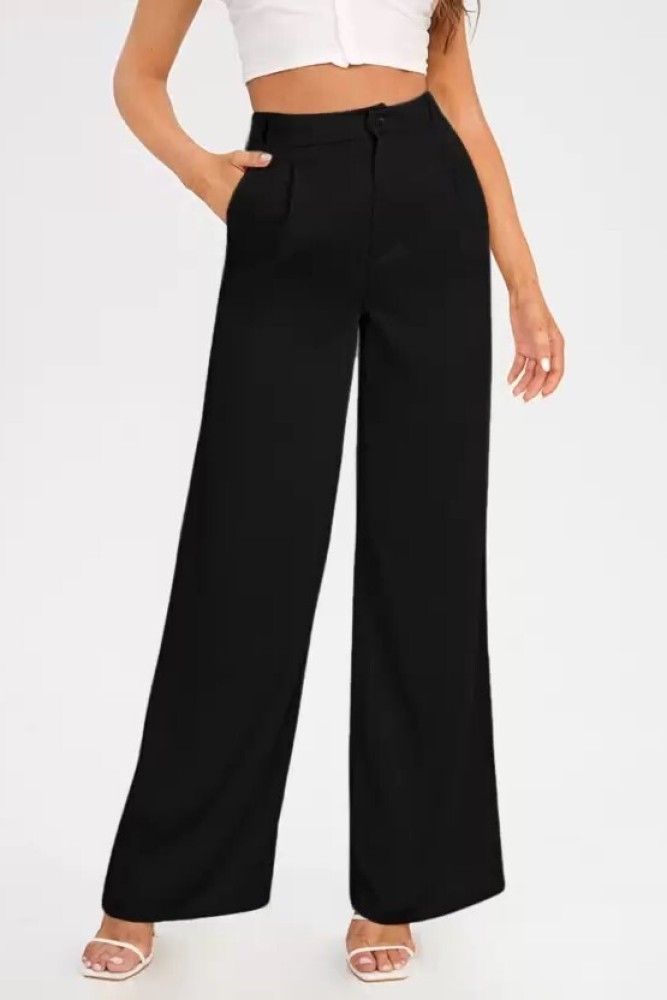 CHALODIA Regular Fit Women Black Trousers - Buy CHALODIA Regular Fit Women  Black Trousers Online at Best Prices in India