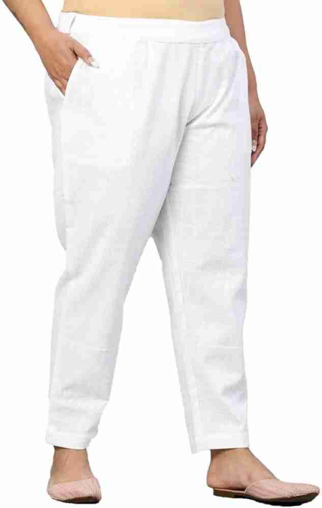 WOMEN COTTON TAPERED FIT TROUSERS – DIGITALSHOPEE