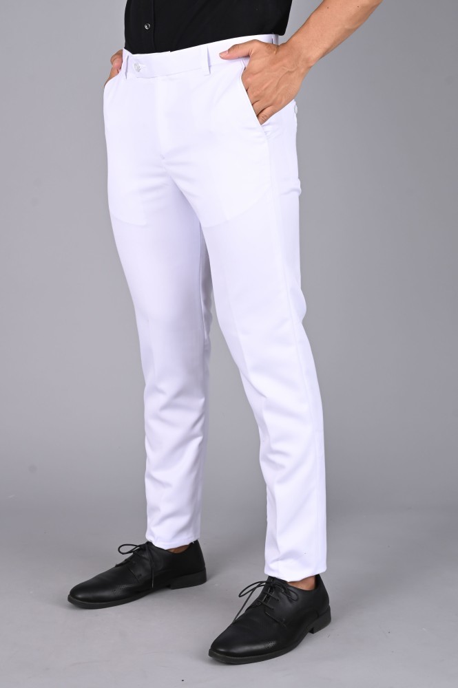 Krg Fashion Regular Fit Men White Trousers  Buy Krg Fashion Regular Fit Men  White Trousers Online at Best Prices in India  Flipkartcom