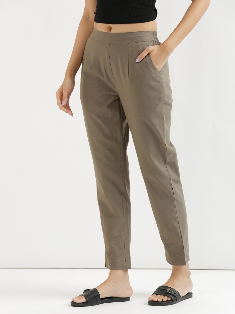 SAADAA Regular Fit Women Grey Trousers - Buy SAADAA Regular Fit Women Grey  Trousers Online at Best Prices in India