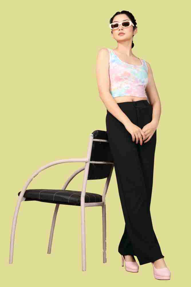 Shine N Show Regular Fit Women Black Trousers - Buy Shine N Show Regular  Fit Women Black Trousers Online at Best Prices in India