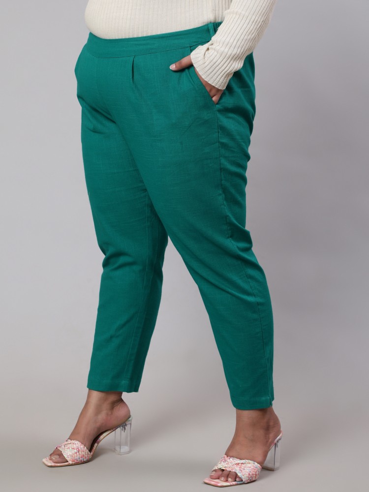 Jaipur Kurti Regular Fit Women Green Trousers - Buy Jaipur Kurti Regular  Fit Women Green Trousers Online at Best Prices in India