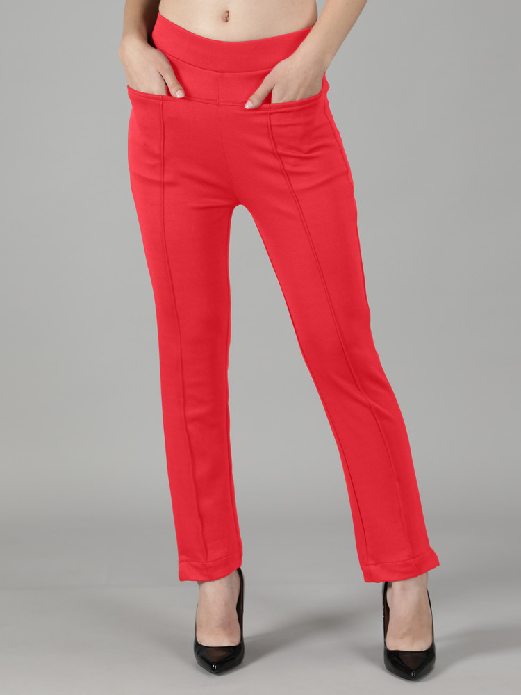 Plus size red dress pants top