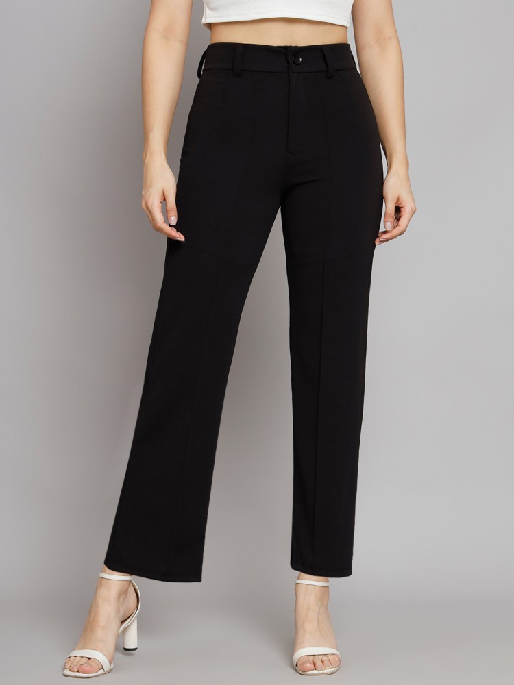 Buy Black Trousers & Pants for Women by Silverfly Online