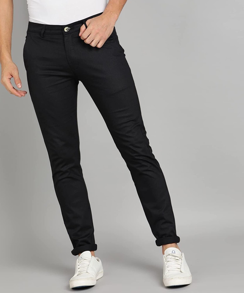 Mens black skinny stretch 2024 trousers