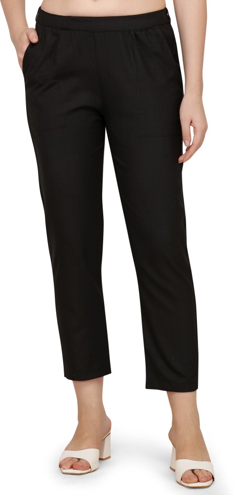 fithub Regular Fit Women Black Trousers - Buy fithub Regular Fit Women  Black Trousers Online at Best Prices in India