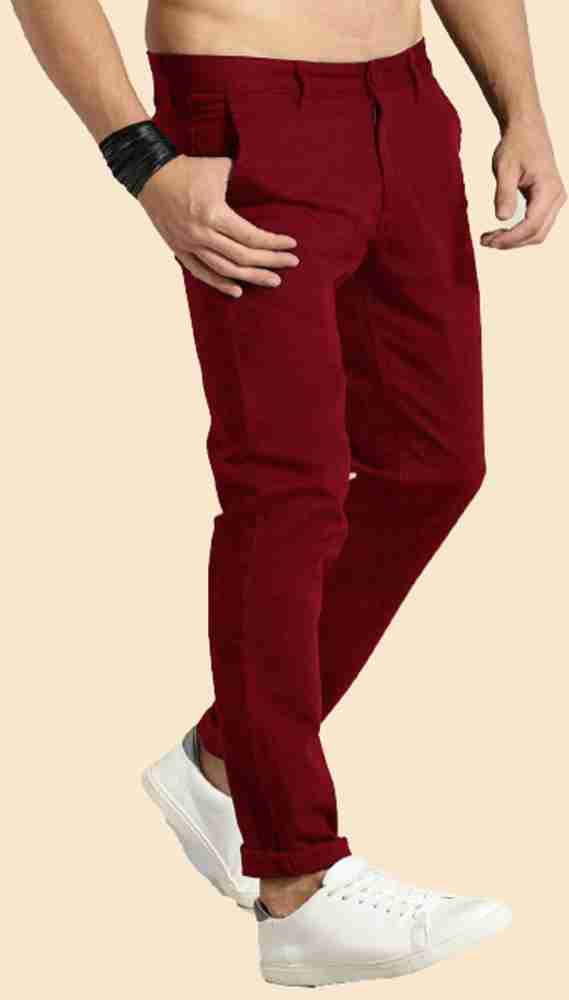 AD & AV Regular Fit Men Maroon Trousers - Buy AD & AV Regular Fit Men  Maroon Trousers Online at Best Prices in India