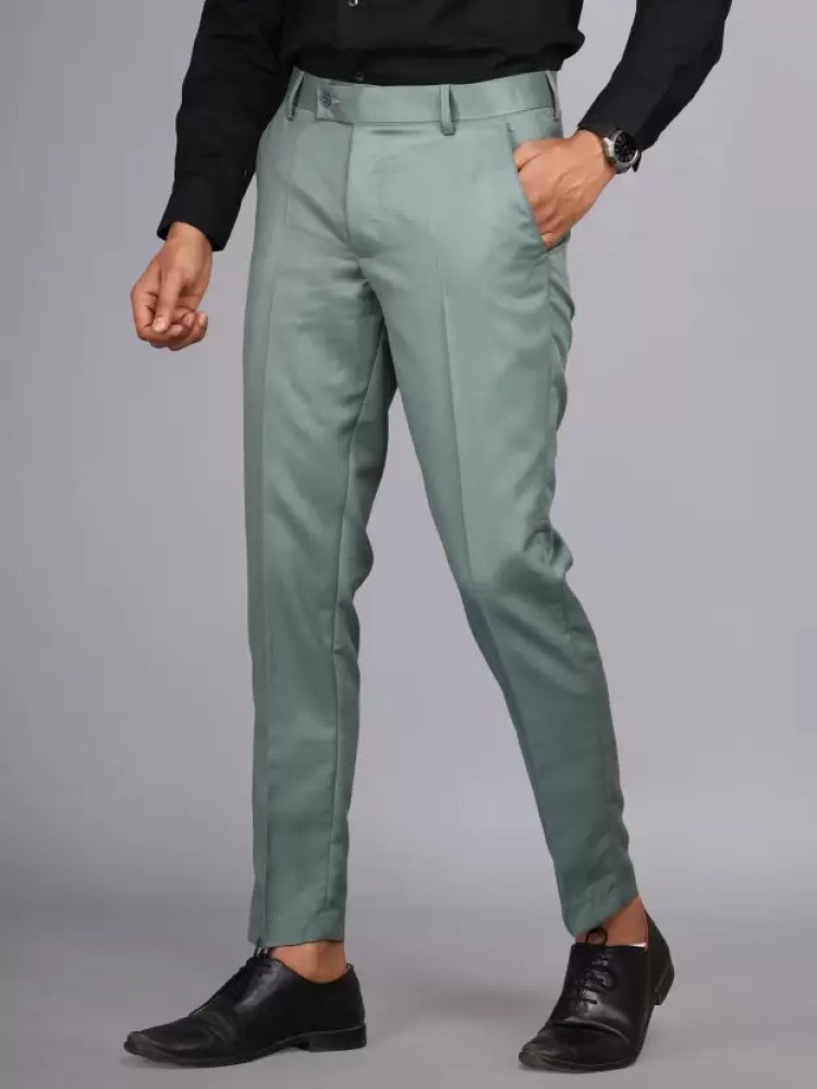 Formal Slim Fit Men Dark Green Trousers  Buy Formal Slim Fit Men Dark Green  Trousers Online at Best Prices in India  Flipkartcom