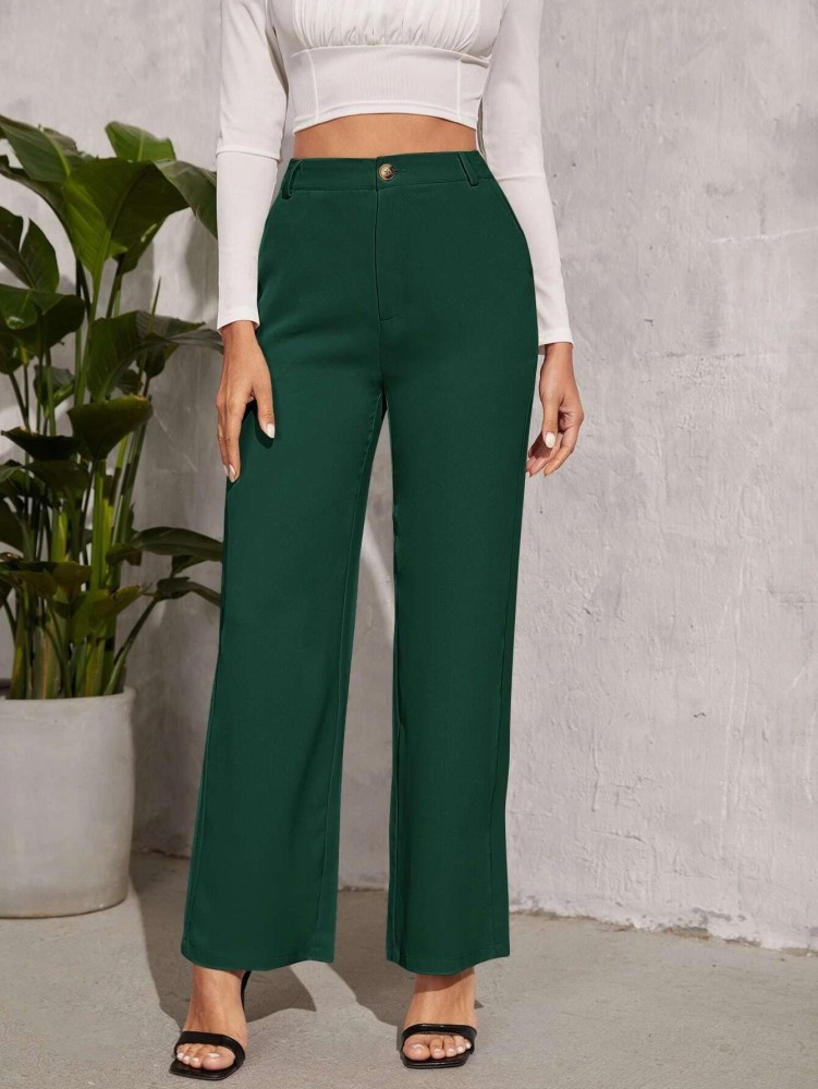 KOTTY Regular Fit Women Dark Green Trousers - Buy KOTTY Regular Fit Women  Dark Green Trousers Online at Best Prices in India