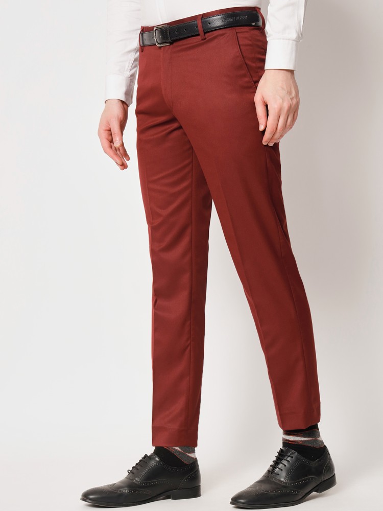 Mens Custom Tailor Made Dark Burgundy Dress Pants Business Work Formal  Trousers | eBay