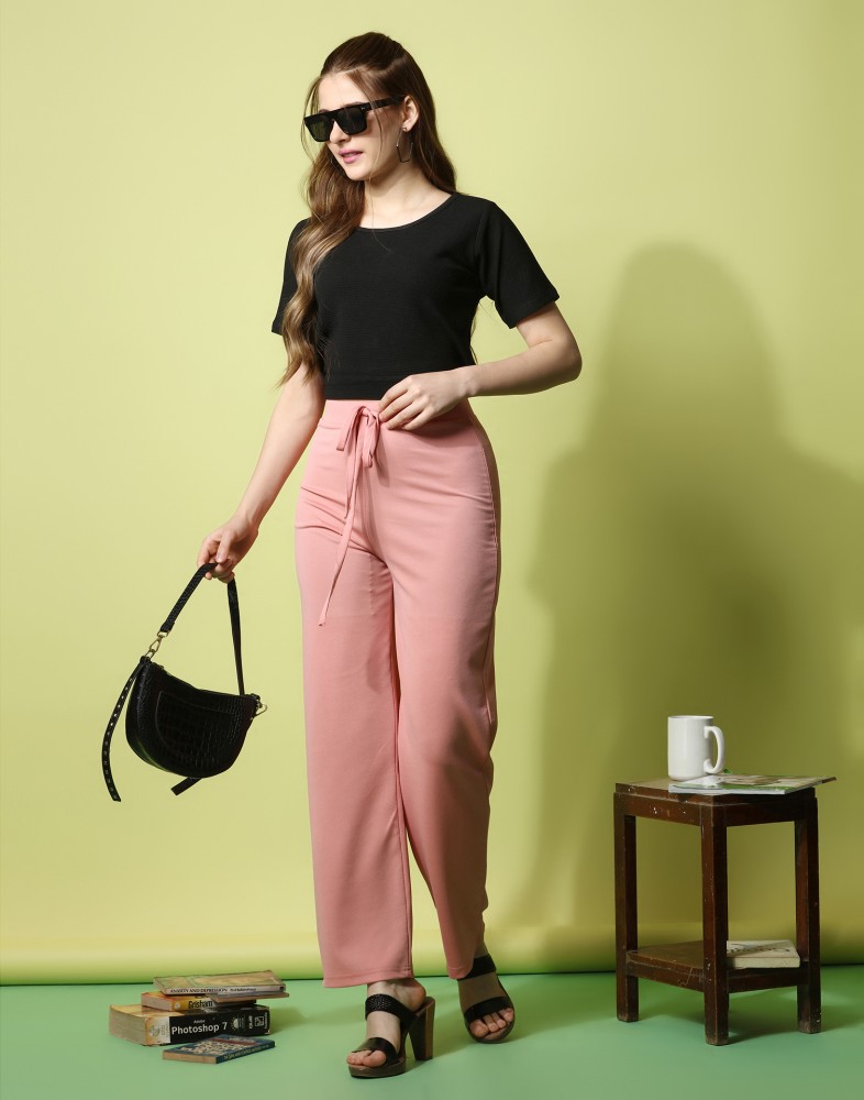 Samah Regular Fit Women Pink Trousers - Buy Samah Regular Fit