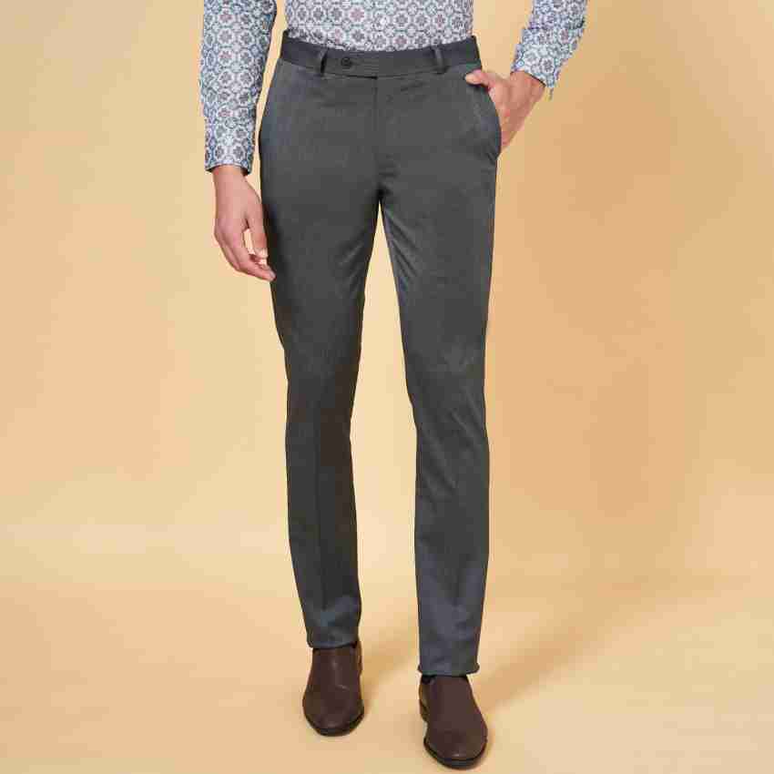 Peregrine by Pantaloons Slim Fit Men Grey Trousers - Buy Peregrine