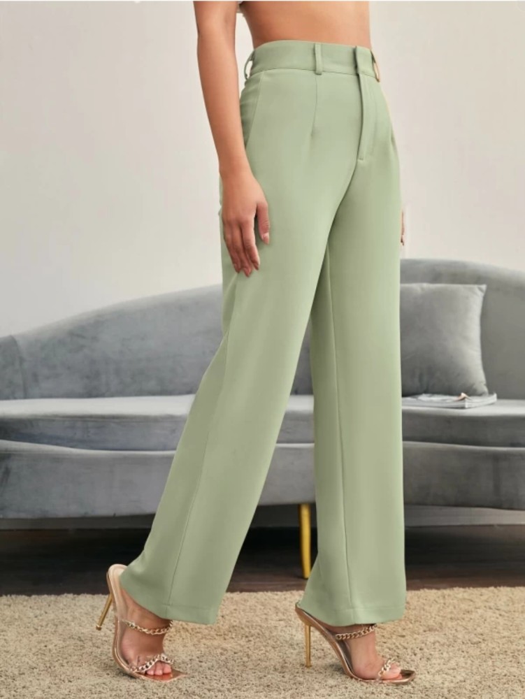 PAMO Regular Fit Women Light Green Trousers - Buy PAMO Regular Fit