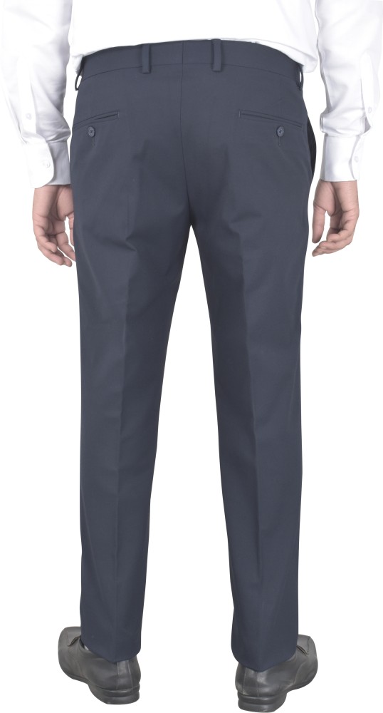 Buy USQUARE Light Grey Slim Fit Men Formal Trousers