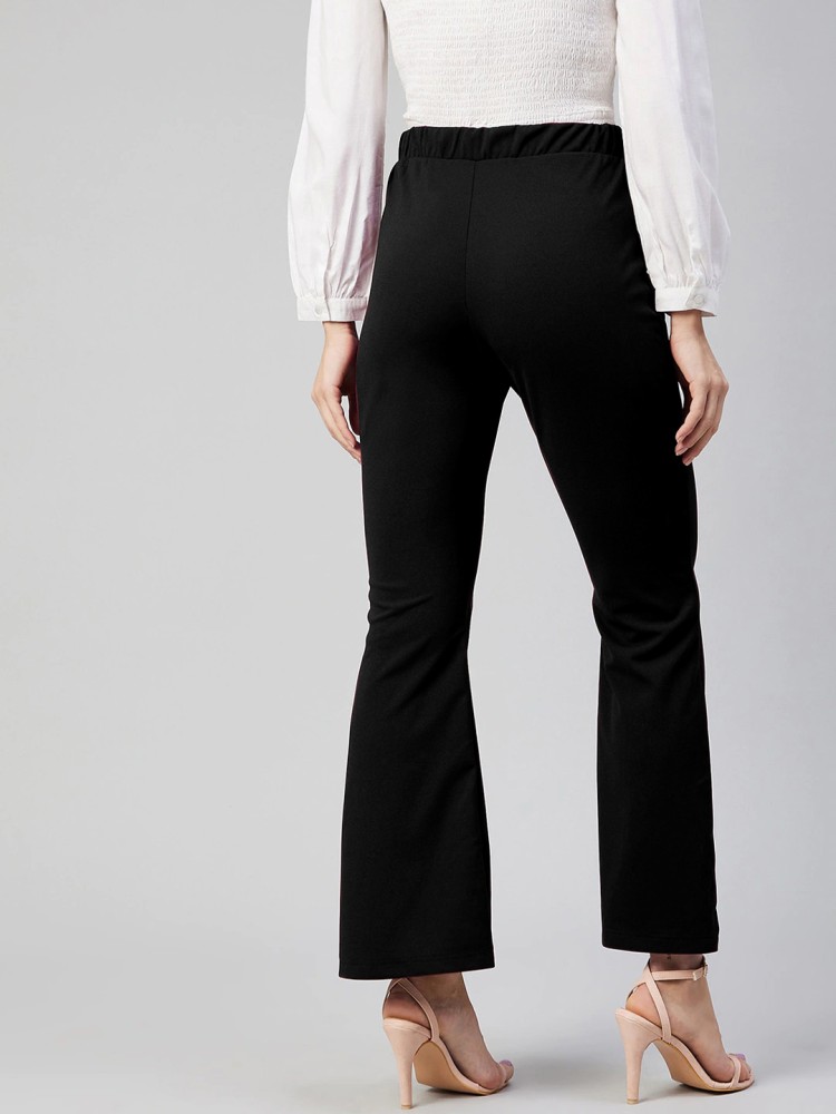 Buy Foxter Regular Fit Women Black Trousers Online at Best Prices