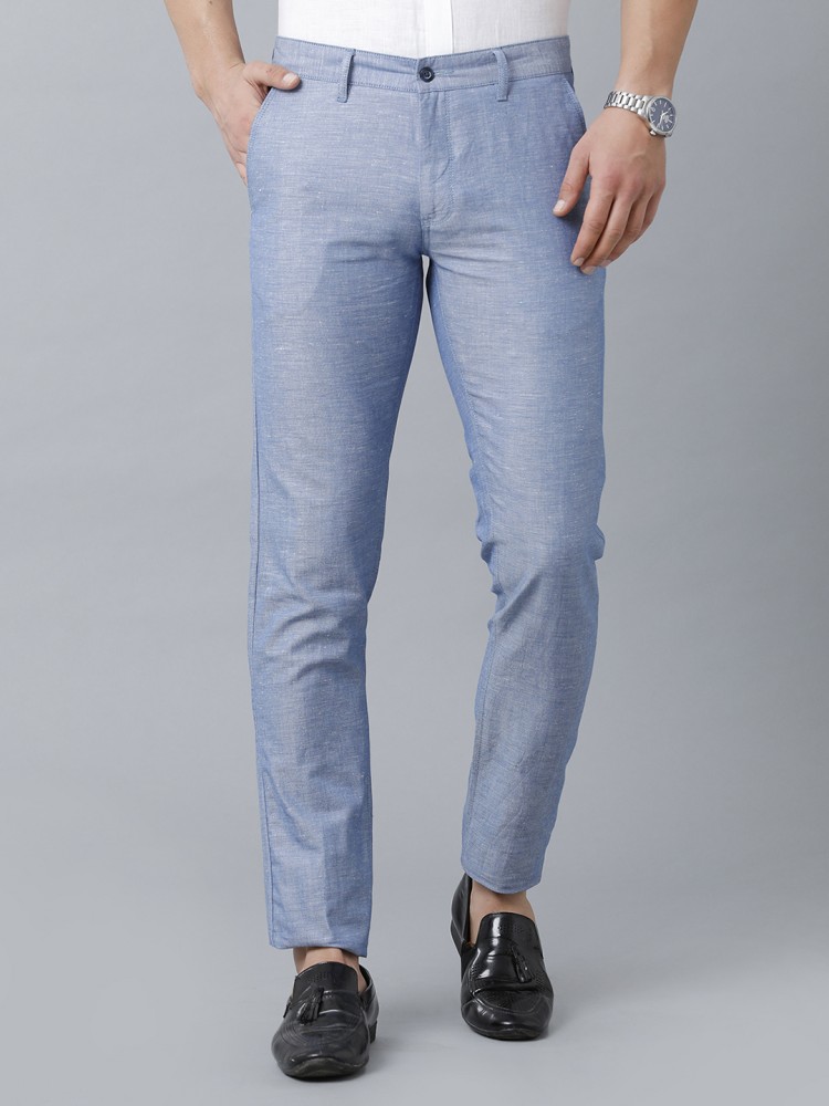 Mens blue store linen trousers