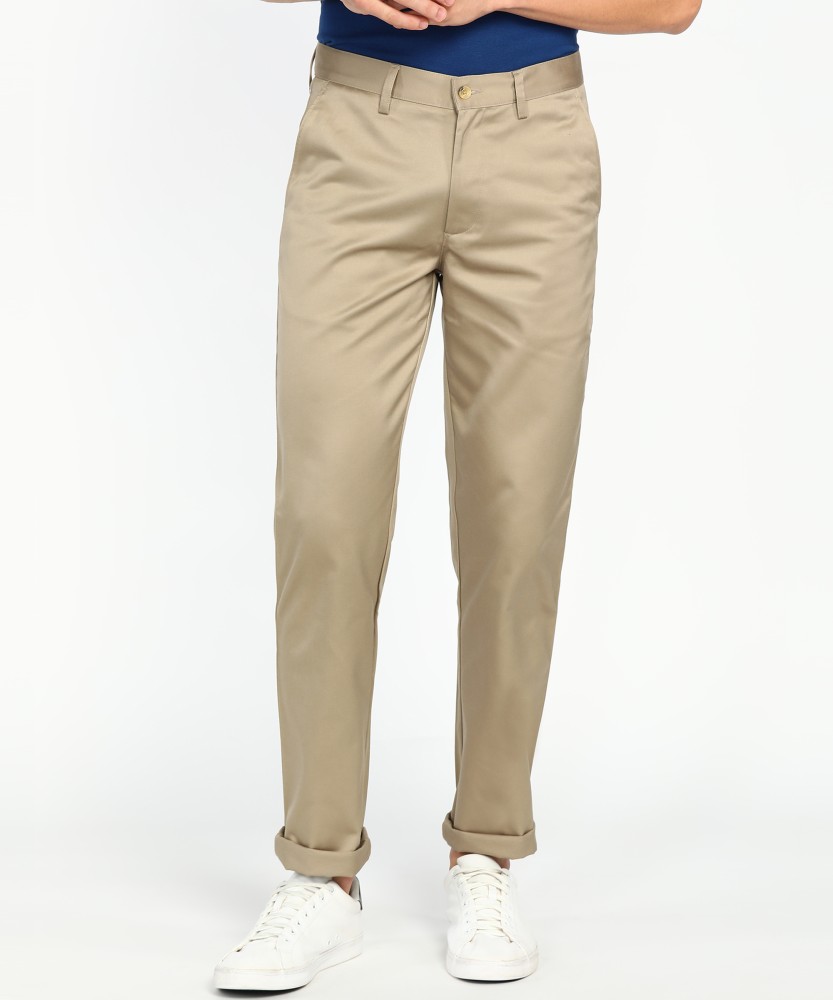 Buy Men Khaki Solid Regular Fit Trousers Online  191951  Peter England