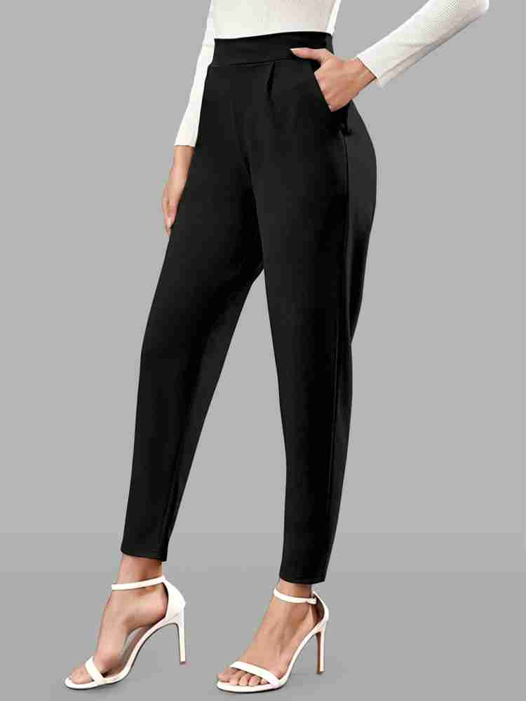 MAA FAB Regular Fit Women Black Trousers - Buy MAA FAB Regular Fit