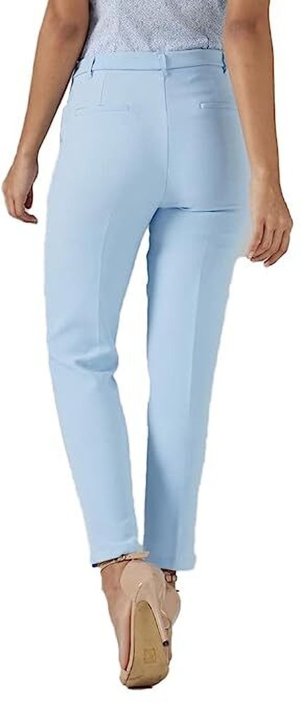 Jogger Style Stretchable Ankle Length Plain Denim Lycra Slim Women Light  Blue Jeans  Z353